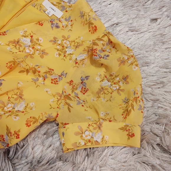 A Loves A Floral Yellow high low Dress - Picture 3 of 6